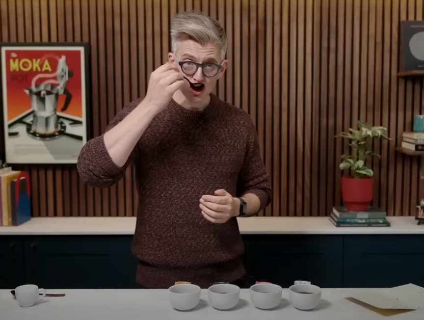 James Slurping One Coffee